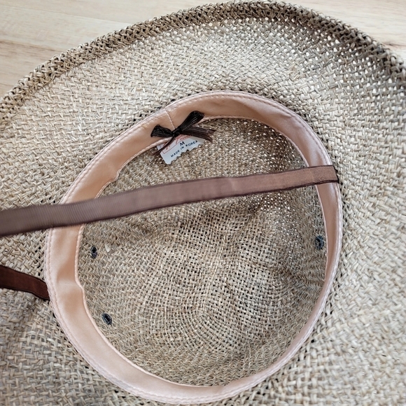 Vintage Tan Straw Hat with Brown Band - Picture 10 of 12